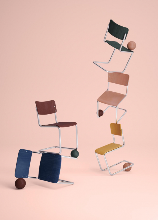 Thonet S43 K kinderstoel roze