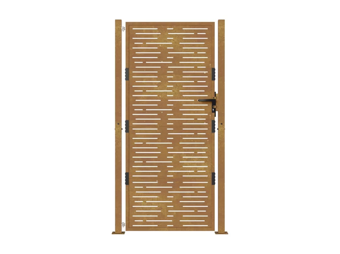 Portail de jardin 105x180 cm acier corten conception de carré