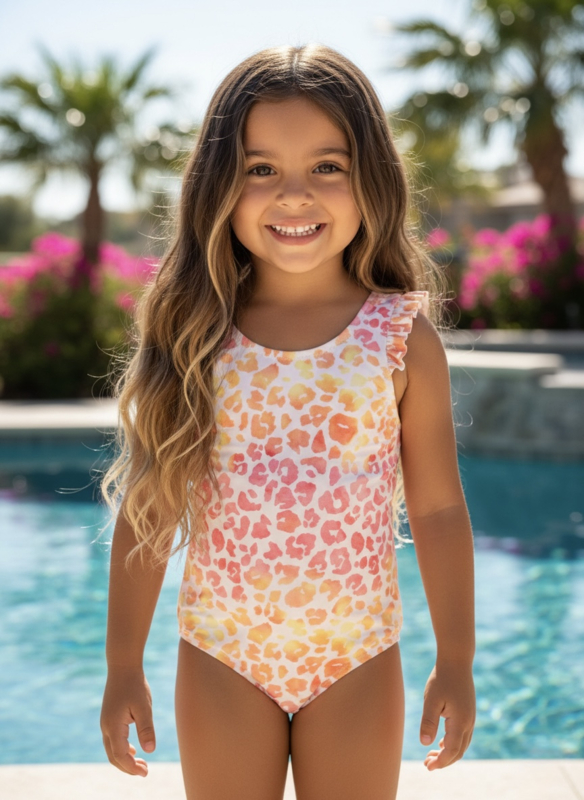 Only leopard swimsuit - geel/oranje