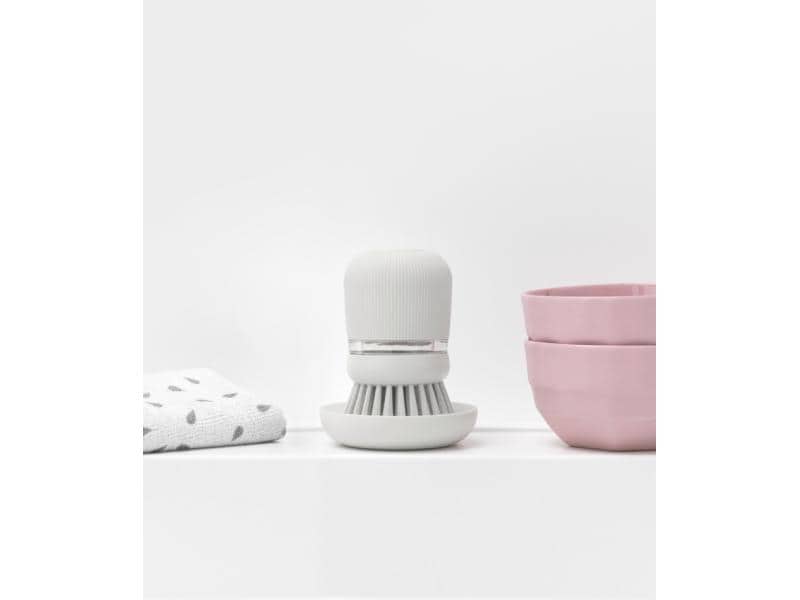 Brabantia Spülbürste mit Seifenspender Hellgrau Spülbürste mit integriertem Seifenspender Sink Side