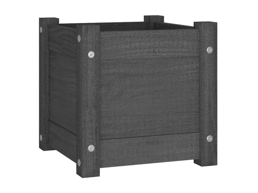 Jardinière d'extérieur Gris 31x31x31 cm Bois de pin massif