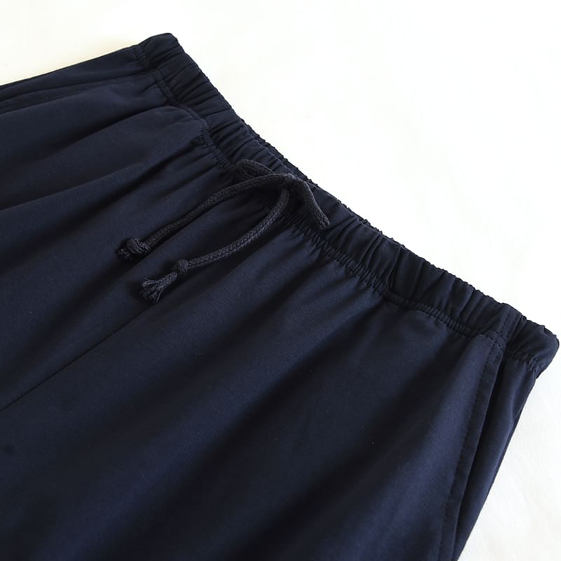 Dogini - Effen pyjamabroek met trekkoord in de taille