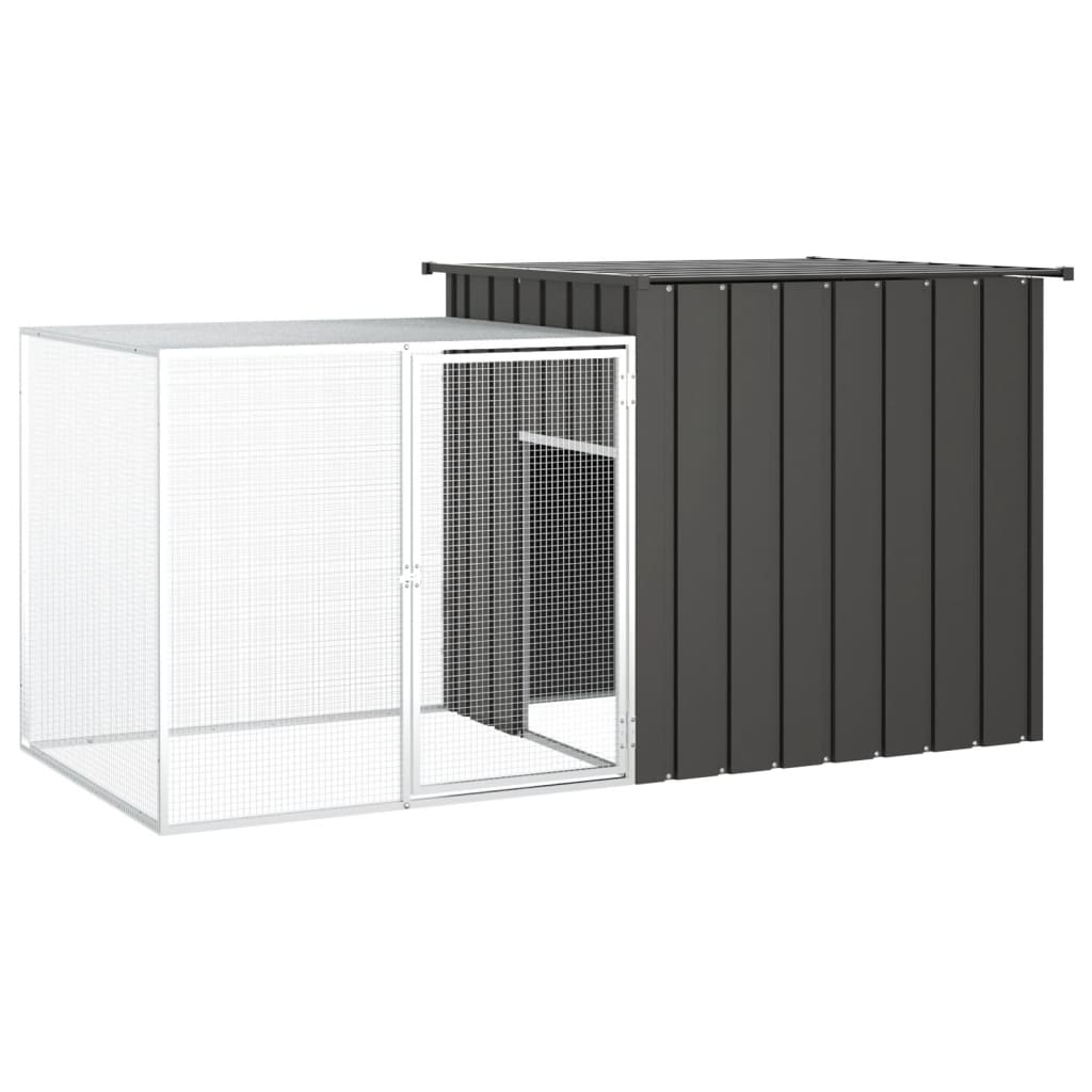 Clapier anthracite 200x91x100 cm acier galvanisé