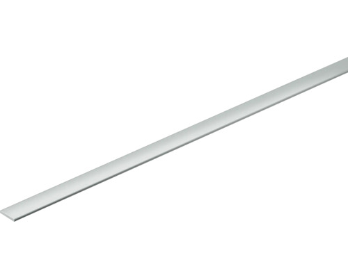 Platte staaf, aluminium, zilver geanodiseerd, 15x2 mm, 2 m