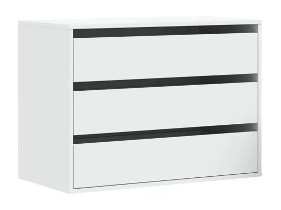 Commode d'angle blanc 80x41x58 cm bois d'ingénierie