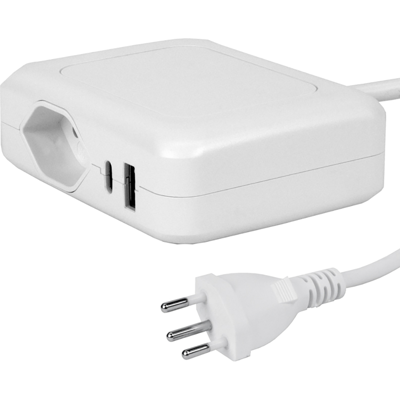 Steffen Steckdosenleiste IQ 1x T13, 1x USB-A, 1x USB-C, 1.5 m