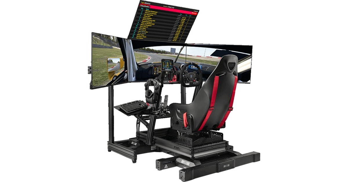 Next Level RacingF-GT Elite - Front & Side Mount edition racing simulator  (Zwart/rood)