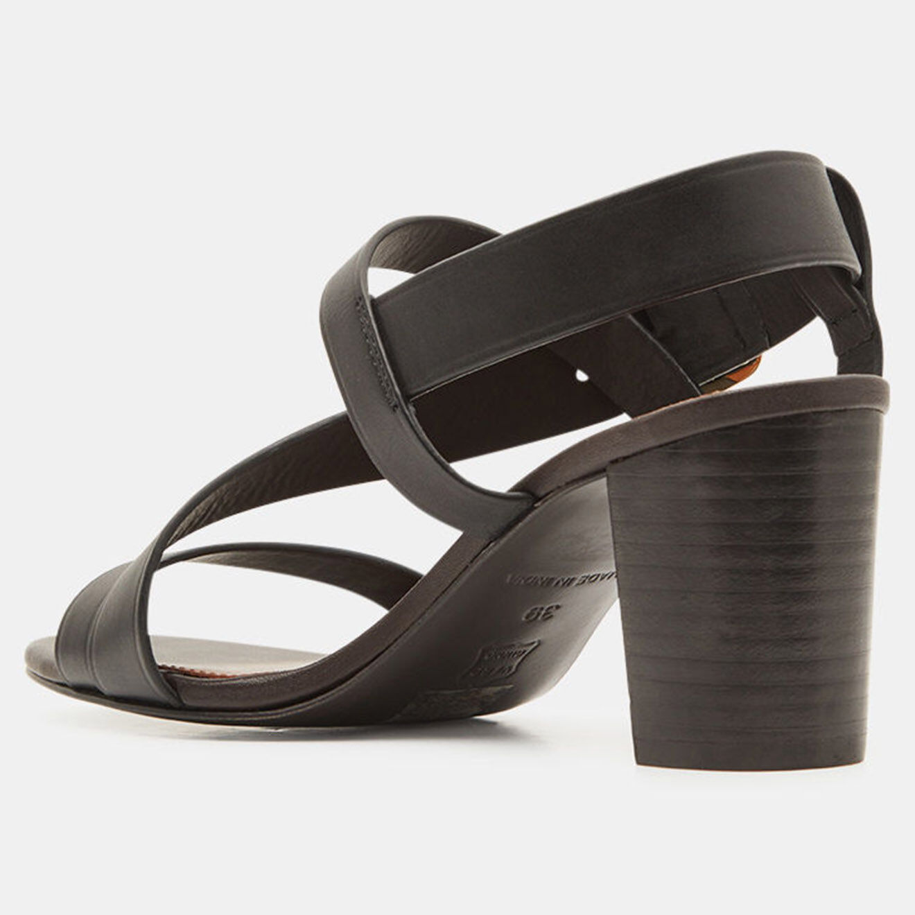 Soeur Sandales en Cuir Paola noires - Talon 7 cm