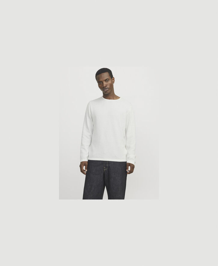 Jack & Jones JJEGEORGE KNIT CREW NECK NOOS Cloud dancer