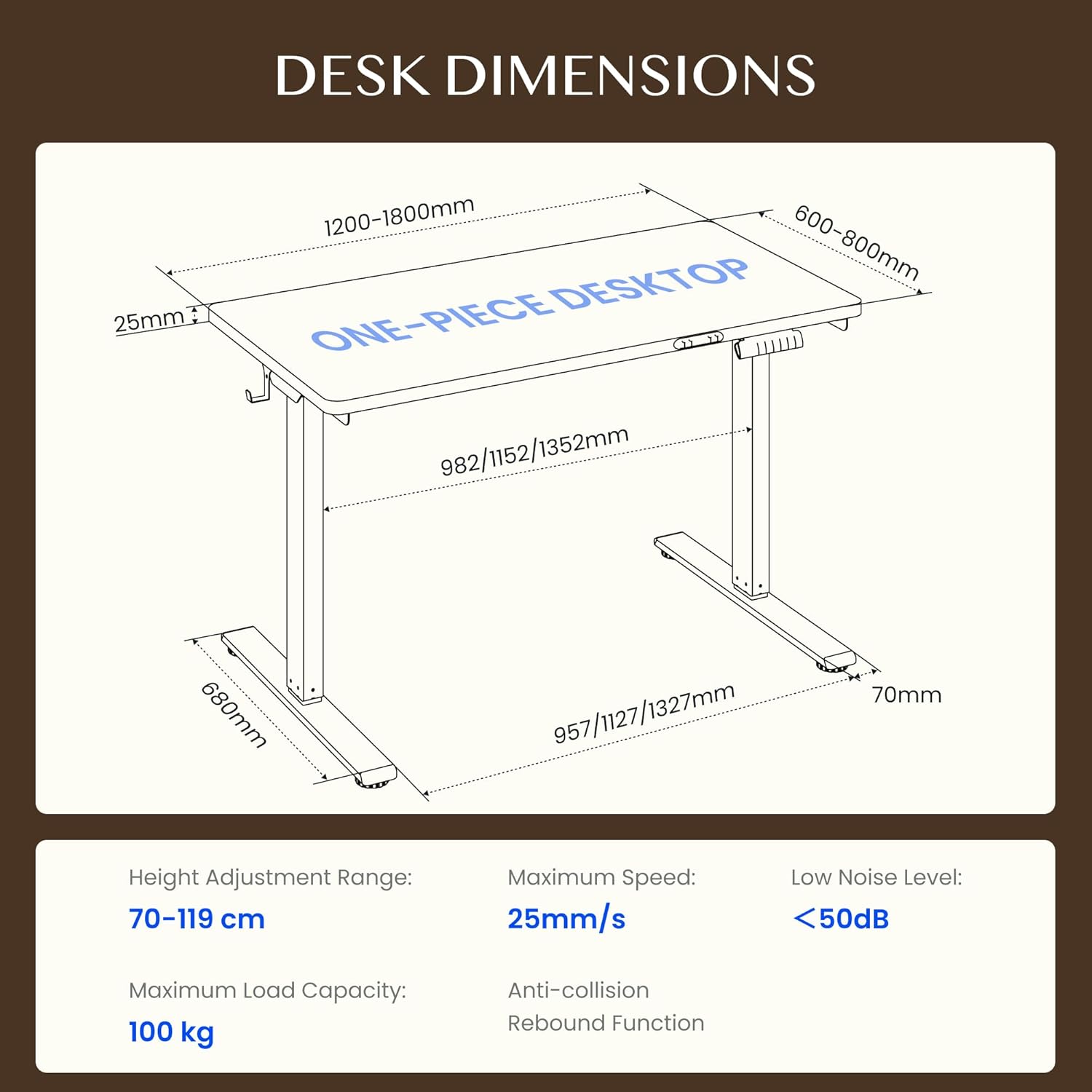 FlexiSpot Höhenverstellbarer Schreibtisch mit 2 Motoren & 25MM einteiliger Tischplatte,ergonomischer Bürotisch - 160 x 80 cm Ahorn, weißes Gestell