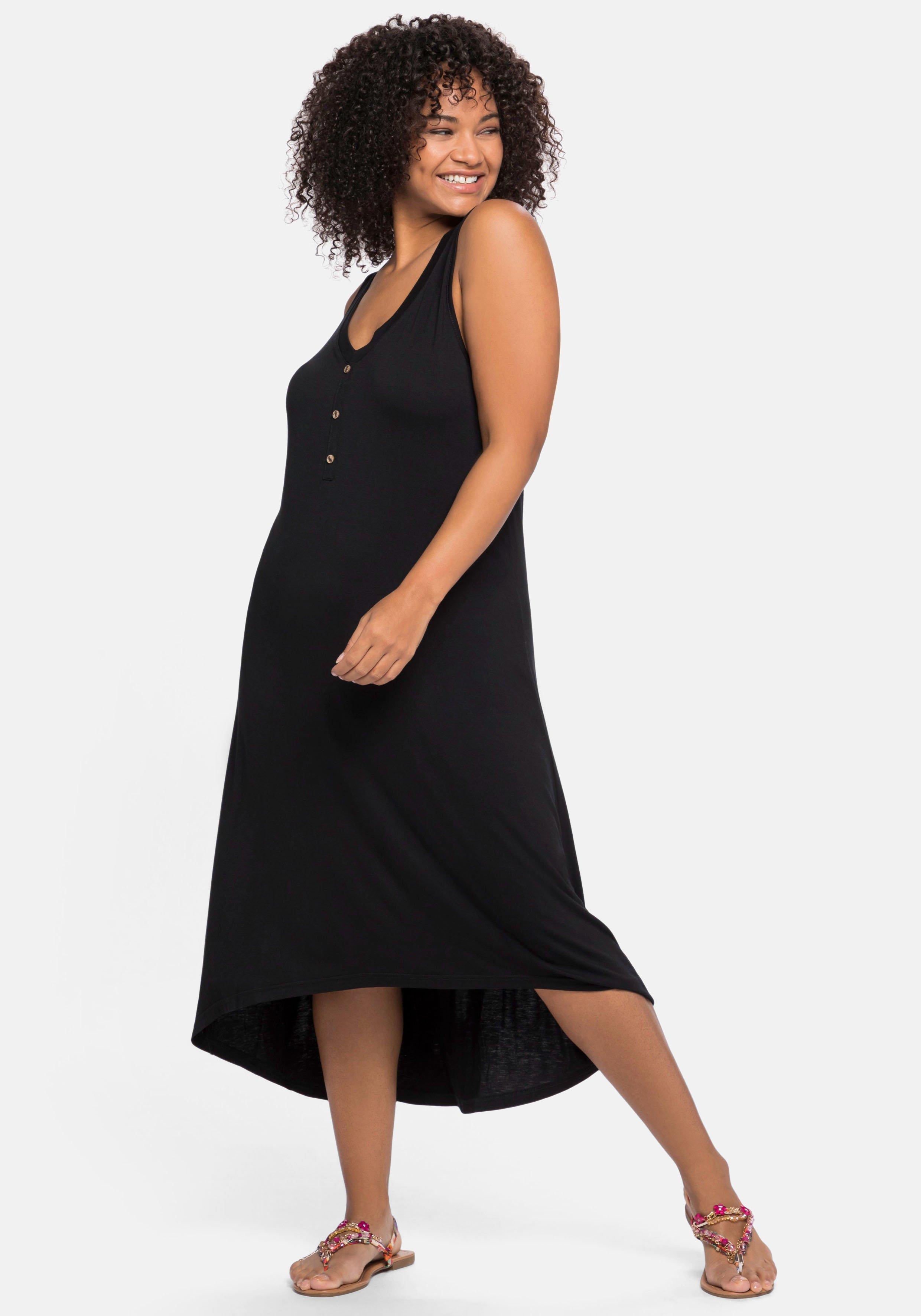 Ärmelloses Strandkleid, hinten länger als vorn