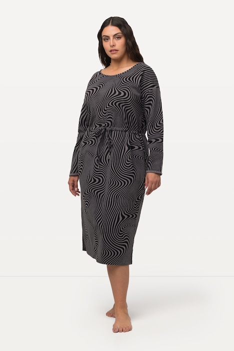 Loungewear-Kleid, Oversized, Rundhals, Langarm, Taschen