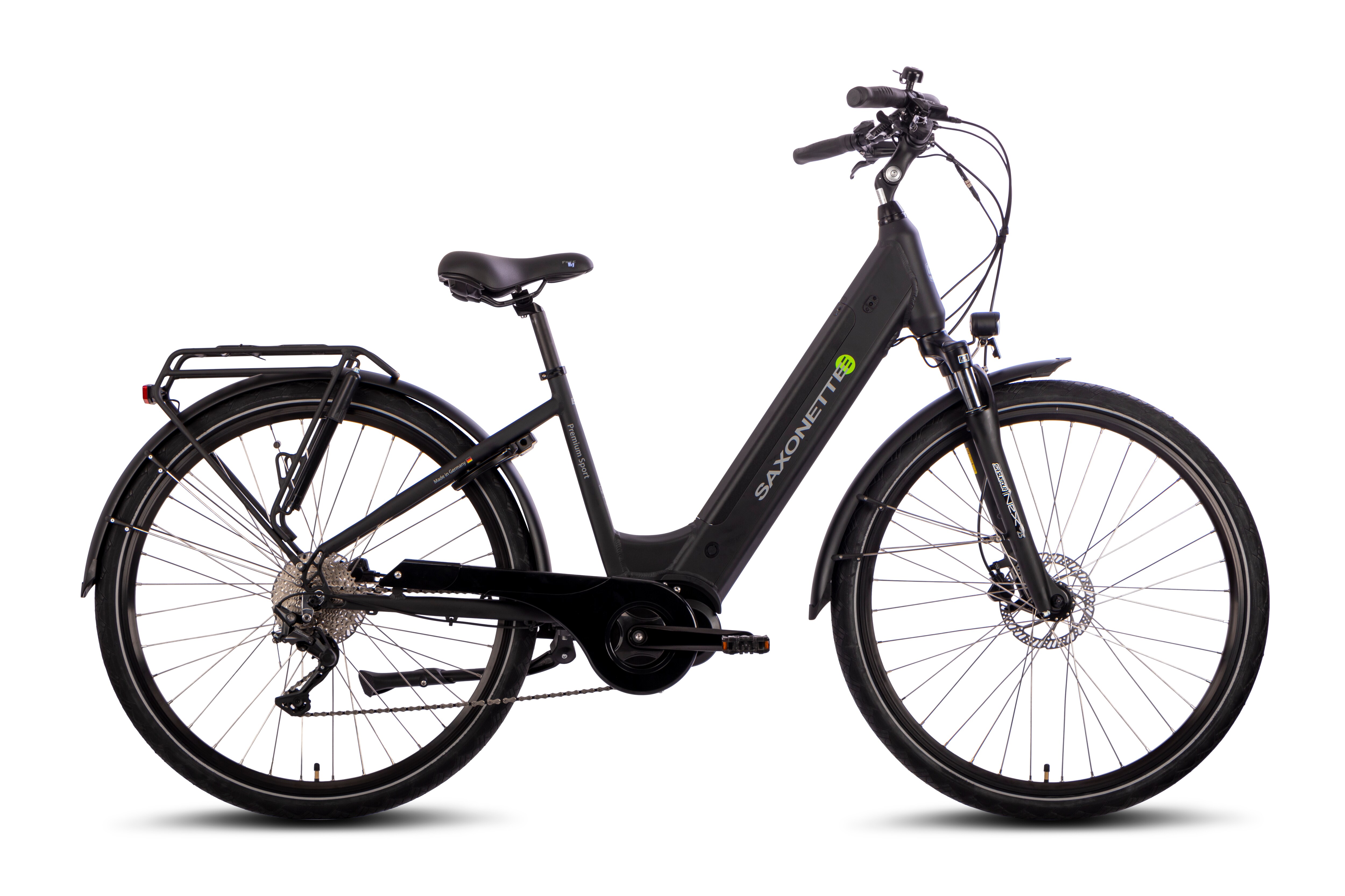 SAXONETTE Premium Sport E-Bike Wave Scheibenbremsen Mittelmotor Federgabel 10 Ga...