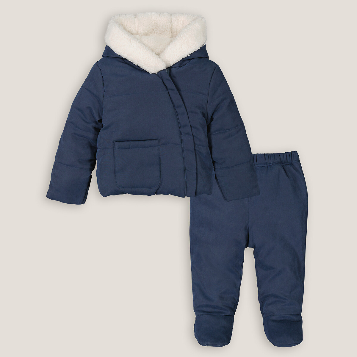 COLEÇÕES LA REDOUTE<br>Conjunto de duas peças estilo aviador, quente, com capuz