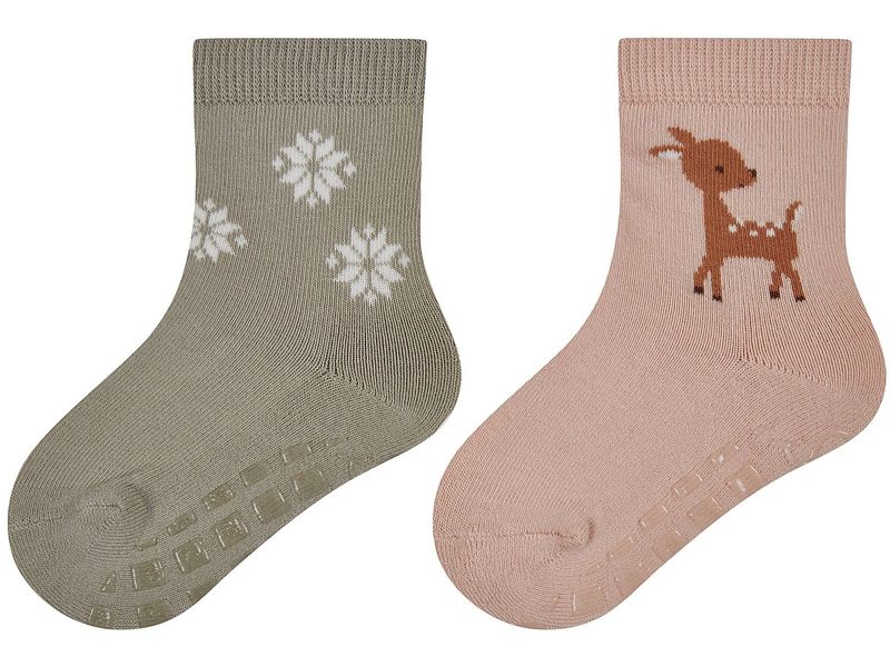 Sterntaler Antirutsch-Socken 2er Set Reh Zartrosa Gr. 21/22 Rutschfeste Socken für Kinder