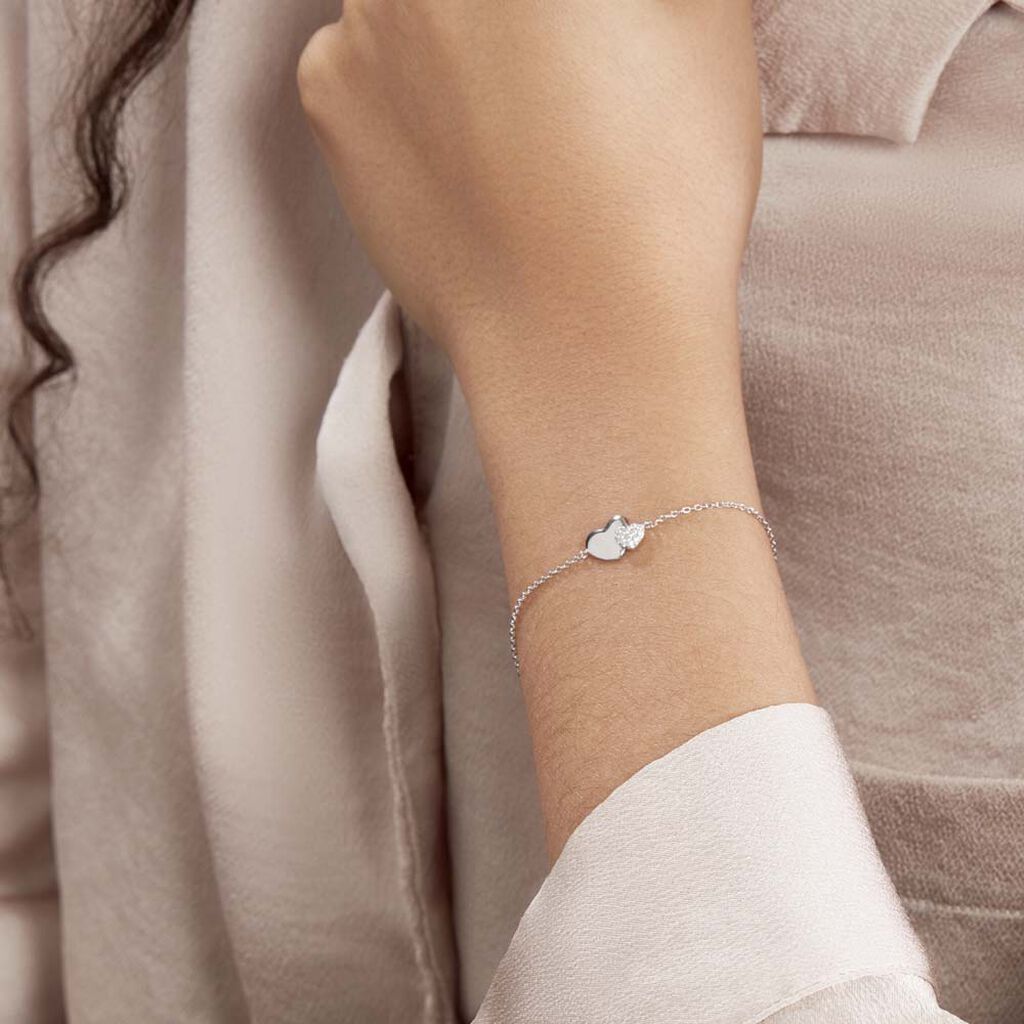 Bracelet Flamen Argent Blanc Oxyde De Zirconium