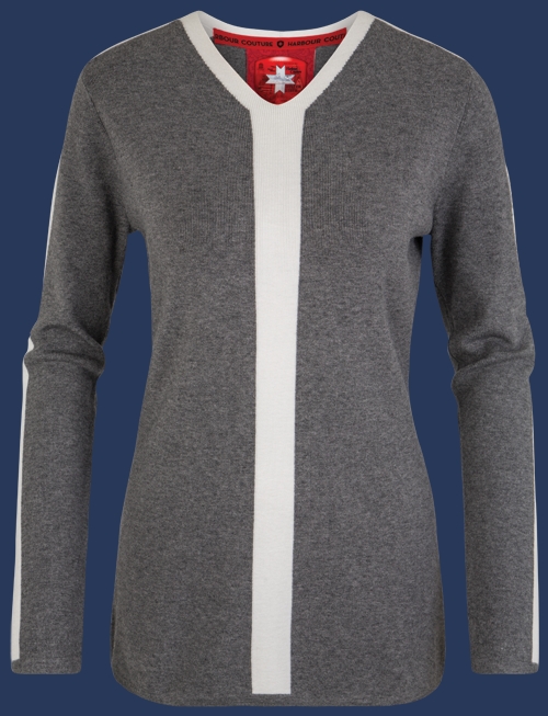 Damen Pullover 013 KoNitH, Ashgrey/Ivory