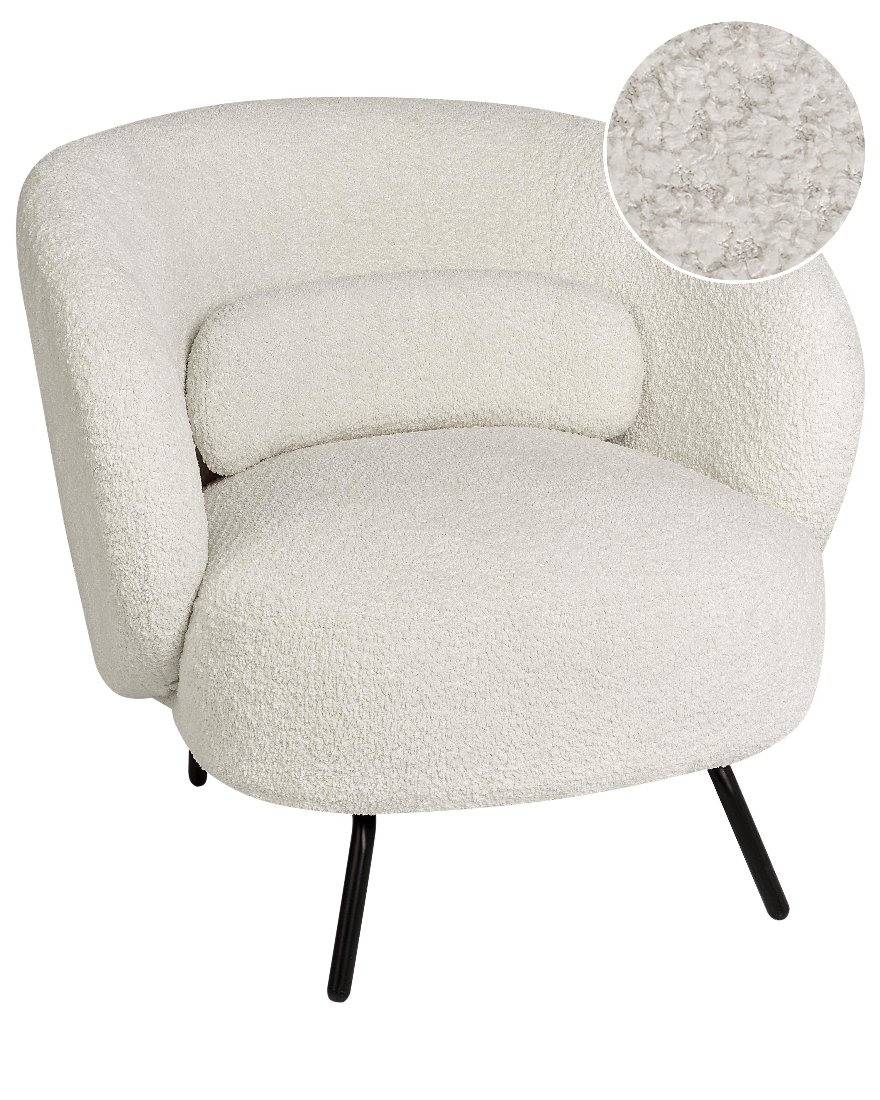 Fauteuil MAKELA Bouclé Gebroken wit