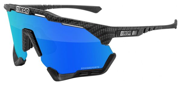 Scicon Sports Aeroshade XL Lunettes De Soleil De Performance Sportive (Multimirror Bleu Scnpp/Compagnon De Carbone)