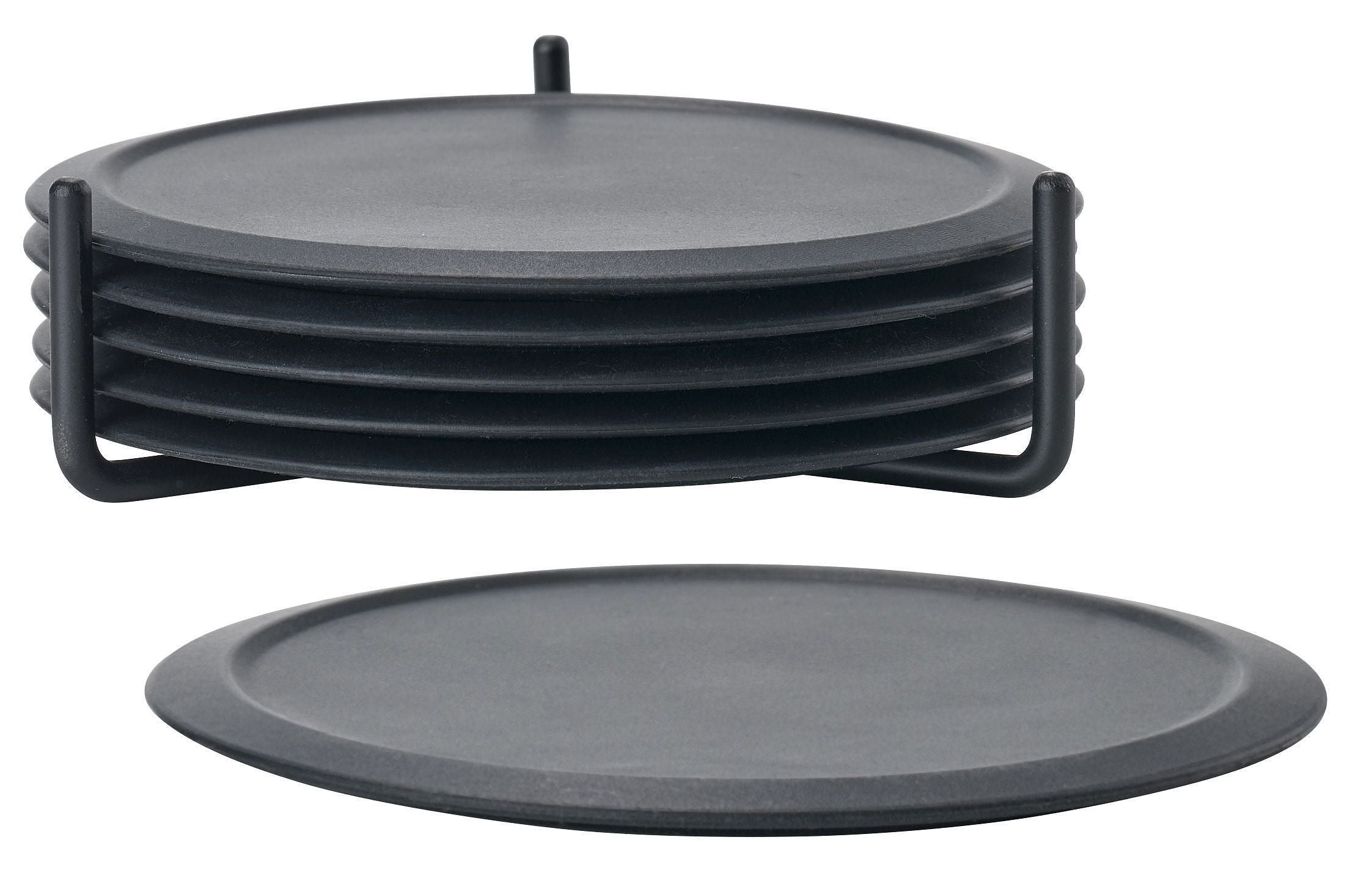 Zone Denmark SINGLES Glasuntersetzer-Set - Schwarz / H: 0.5 cm