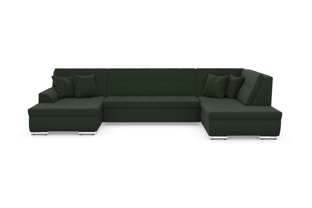 DOMO collection Wohnlandschaft »Treviso incl. Zierkissen, moderne Steppung, XXL: B/T/H: 364/201/83 cm« wahlweise mit Bettfunktion, in vielen Bezugsarten auch in Cord  U-Form