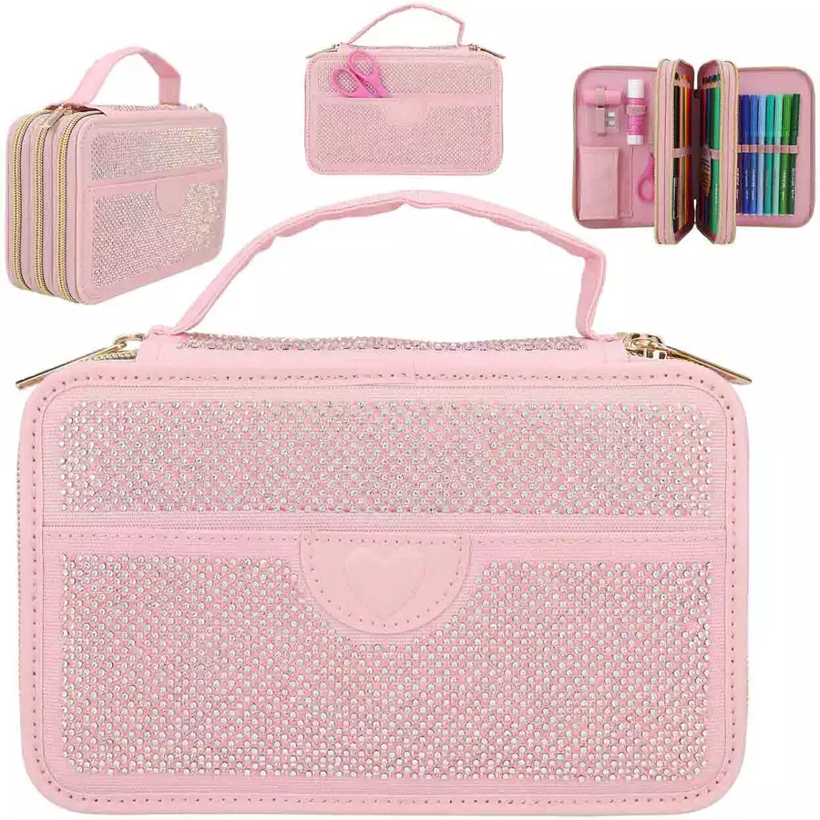 Depesche 3-Fach Federtasche mit Stifte TOPModel 20 x 14,5 cm rosa