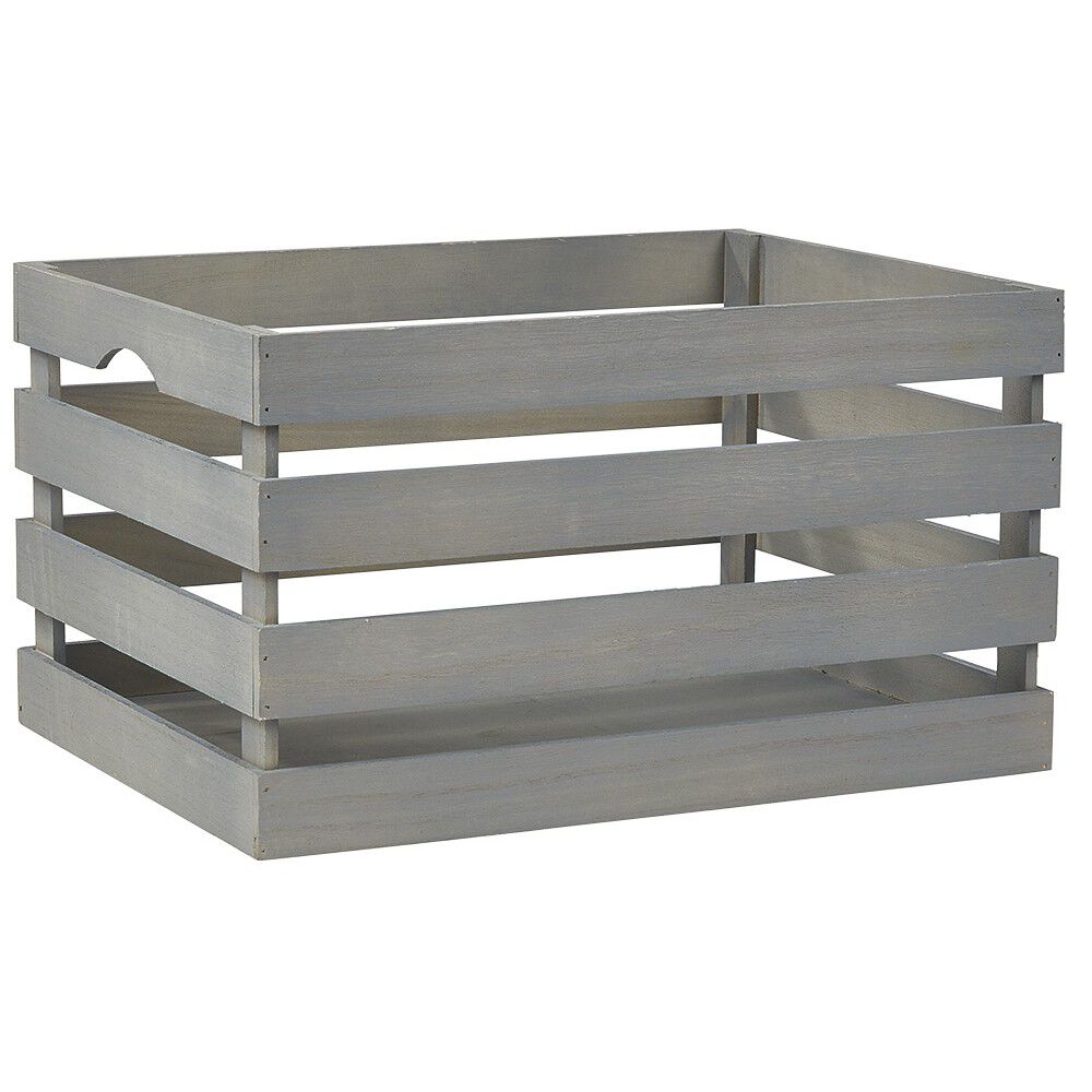 Caisse de rangement en bois gris