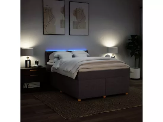 Sommier à lattes de lit avec matelas Marron foncé 160x200 cm