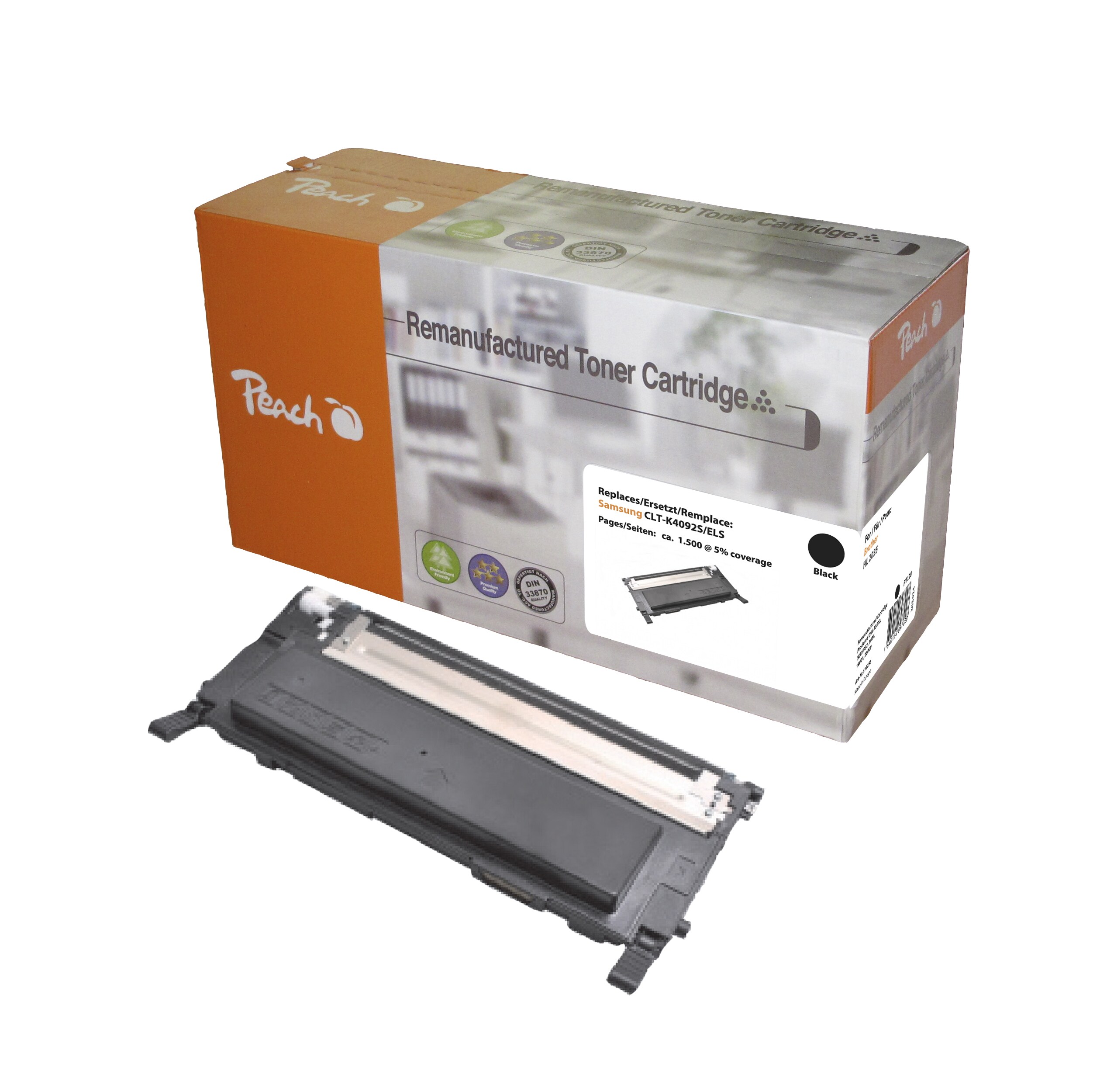 Peach S4092Toner bk ersetzt Samsung CLT-K4092S/ELS, SU138A für z.B. Samsung CLP -310, Samsung CLP -310 N, Samsung CLP -315, Samsung CLP -315 N (wiederaufbereitet)