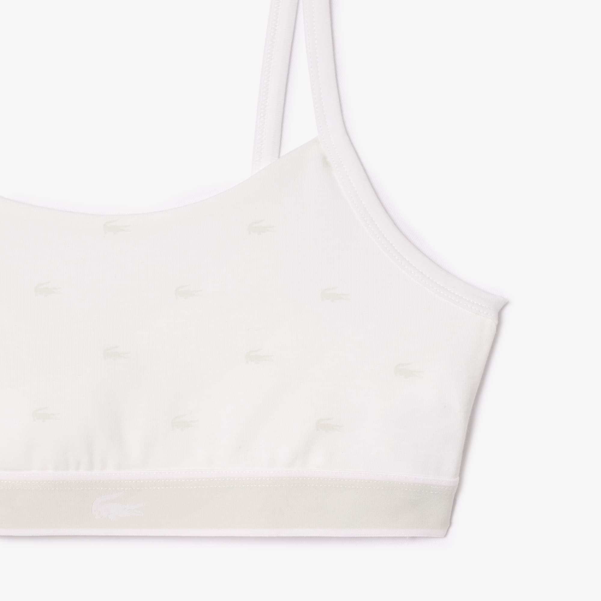 Brassière stretch avec imprimé crocodile Brassières - Blanc - Lacoste - Femme
