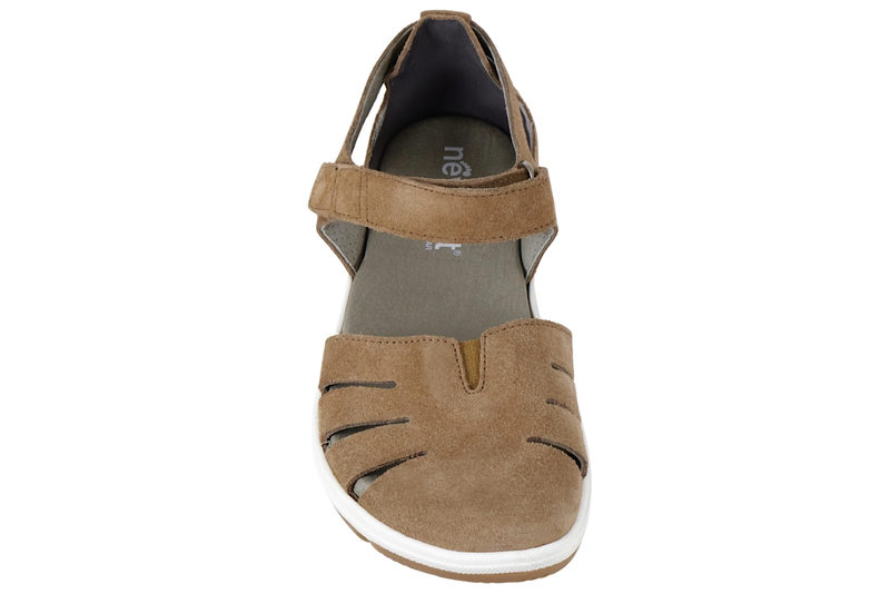 NEW FEET SANDAL I SANDFARVET RUSKIND MED LUKKET TÅ