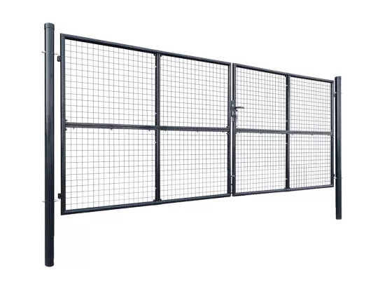 Portail en maille de jardin Acier galvanisé 400 x 150 cm Gris