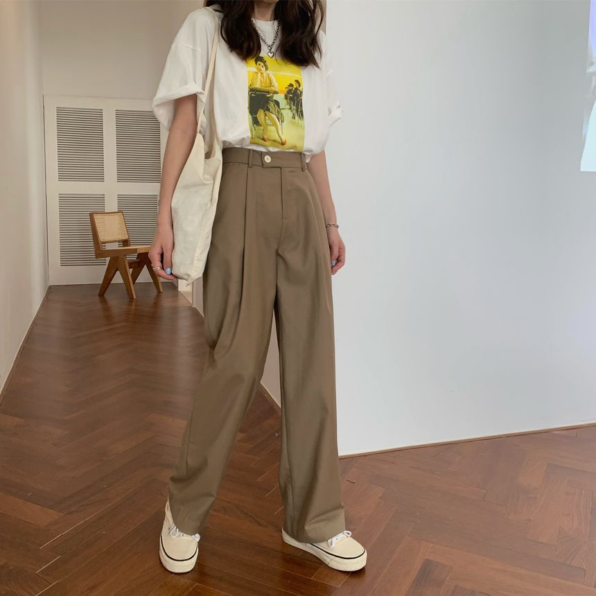 Moon City - Rechte pantalon met hoge taille