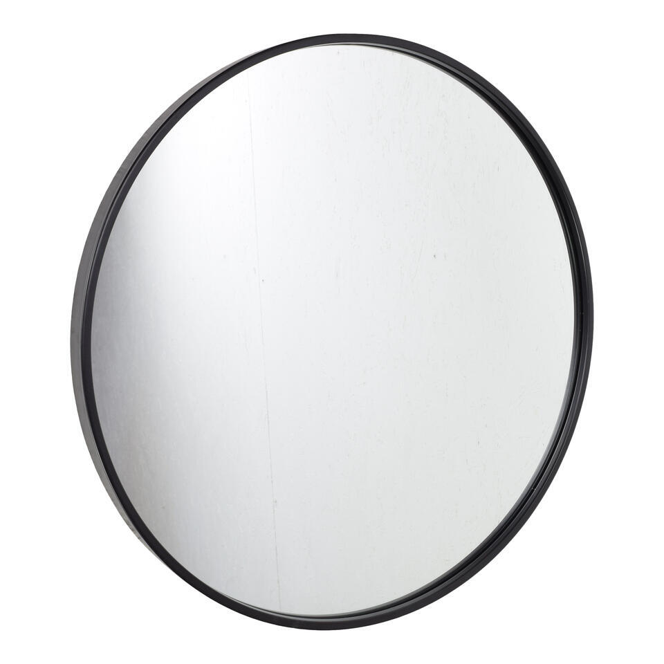 Fragix Boston wandspiegel rond - Zwart - Metaal - Ø45cm - Industrieel