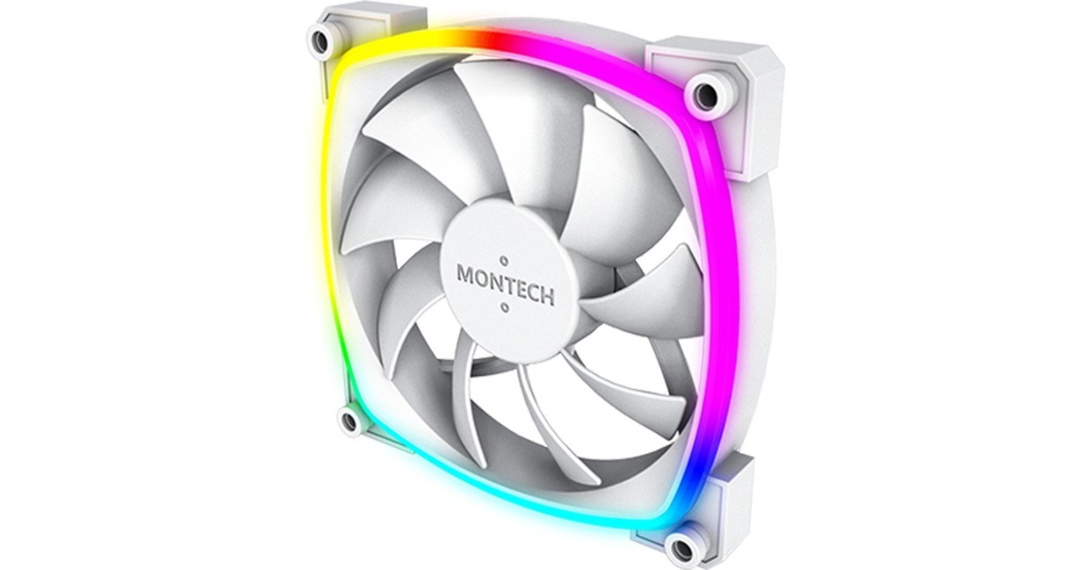 MontechAX120 fan PWM 3-pack RGB case fans  (Wit, 3 stuks, 120 x 120 x 25 mm)