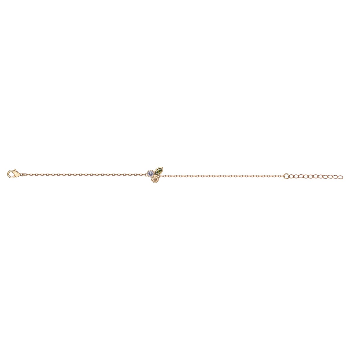 Bracelet souple mono-motif en Plaqué Or avec oxyde de zirconium multicolore