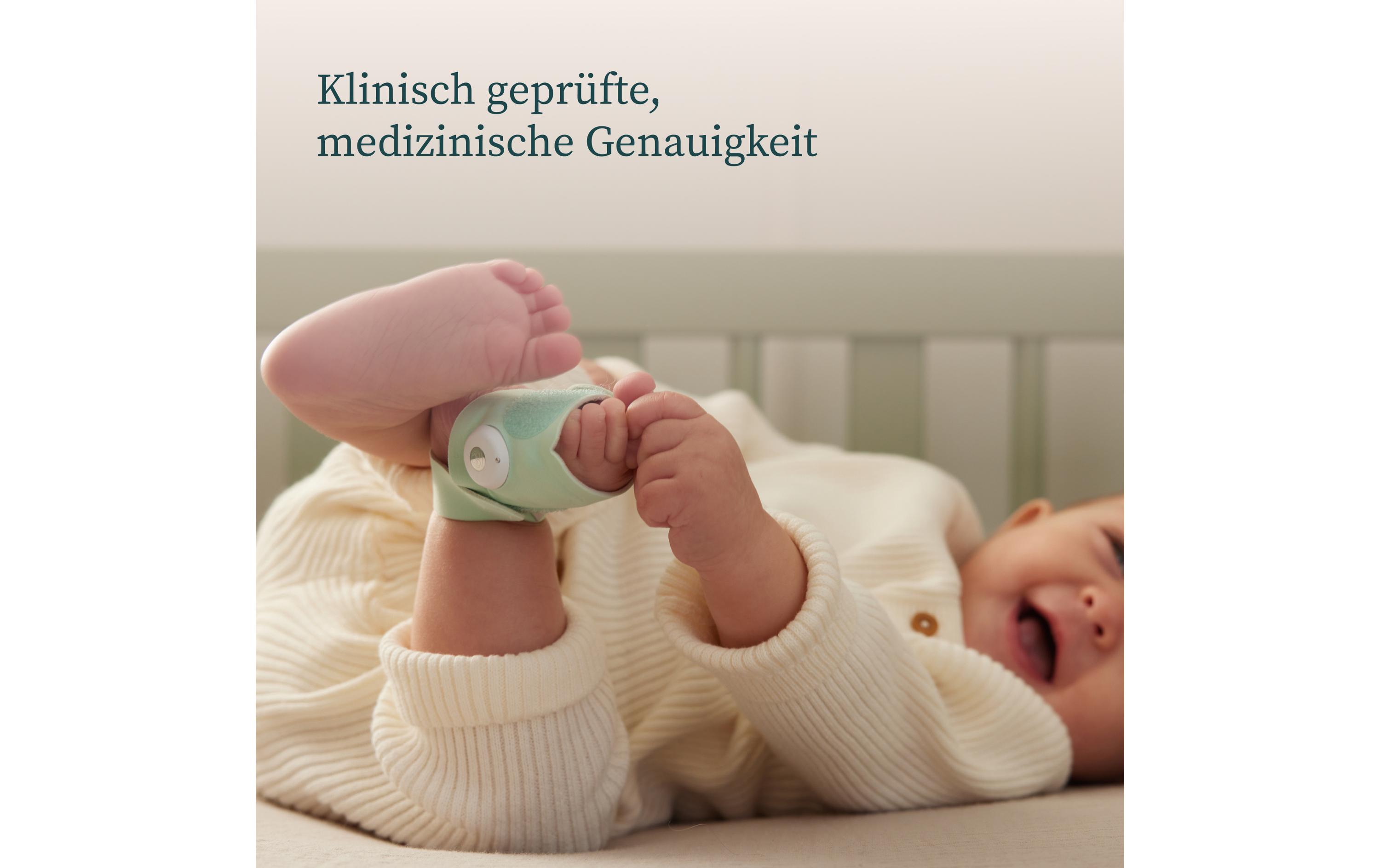 Babyphone Dream Sock Mintgrün<br>Medizinisch geprüftes Babyphone mit Echtzeitmessungen und Gesundheitsmeldungen