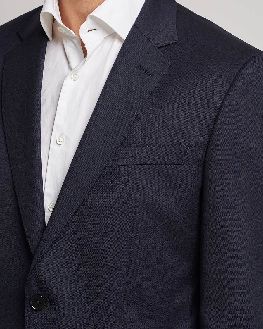 Huge Slim Fit Wool Blazer Dark Blue