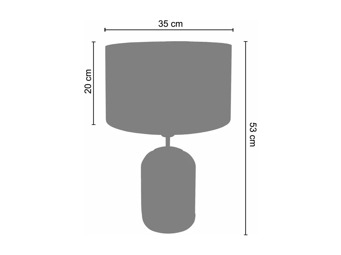 Lampe de chevet cylindre bois,verre,transparent,paille 53 cm.