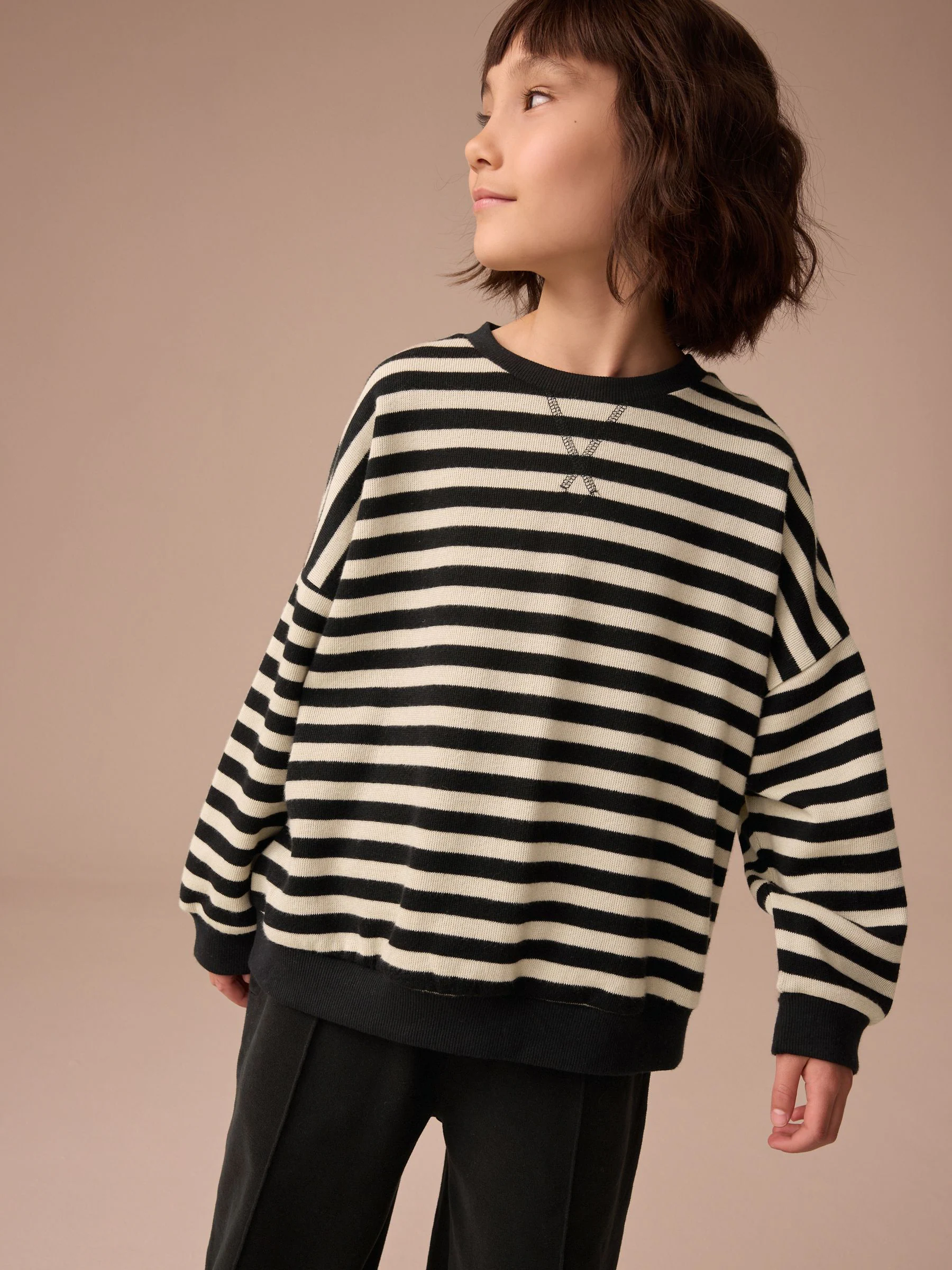Monochroom - Oversized behaaglijke ribbelsweatshirt (3 - 16 jr)