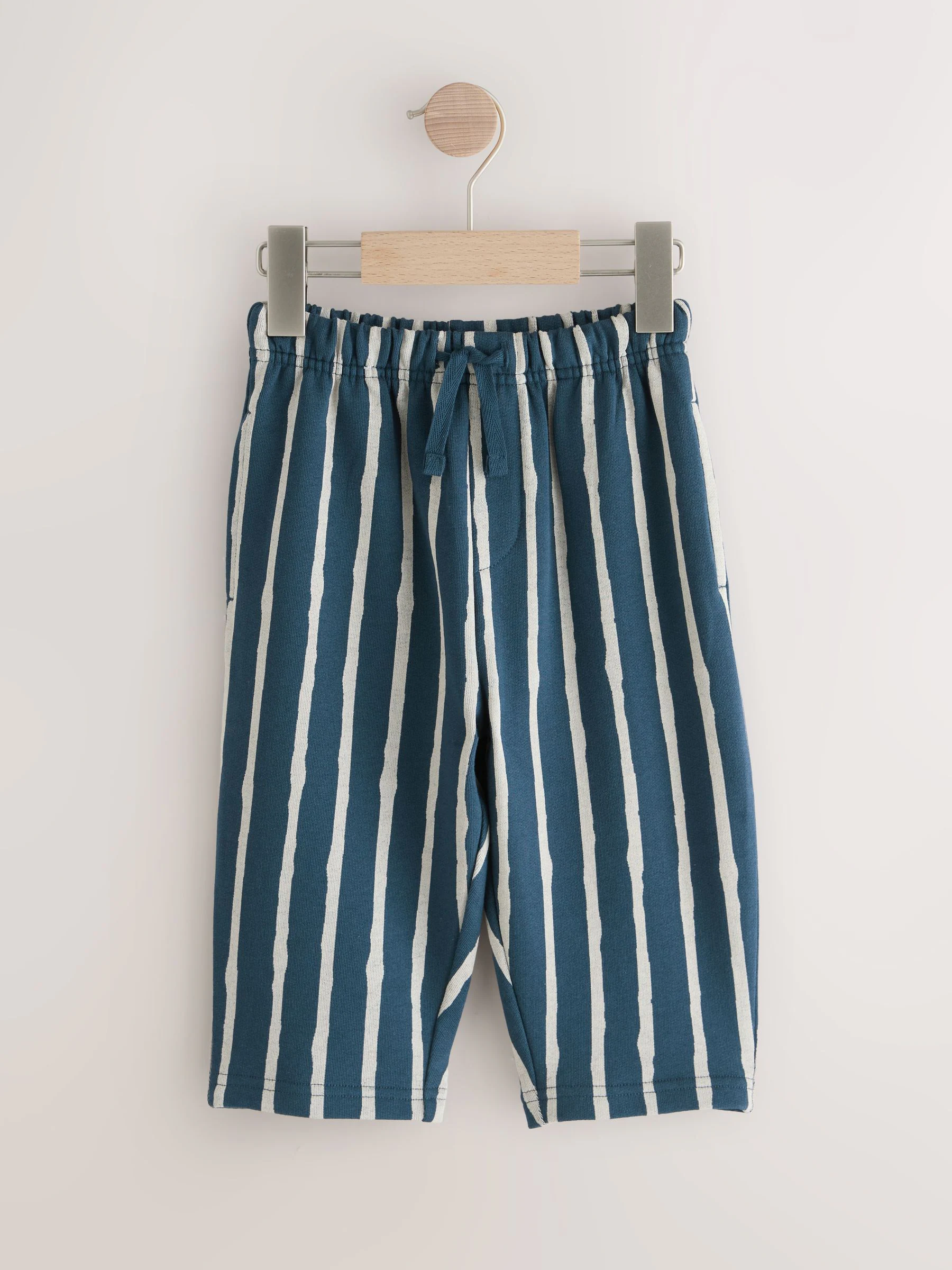 Marineblauw/wit gestreept - Wide Leg Jersey Joggers (3mths-7yrs)