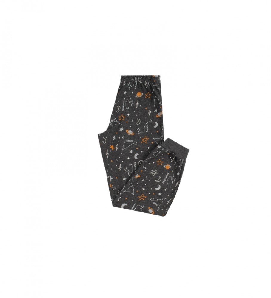 Pijama de manga comprida Admas Planet cinza