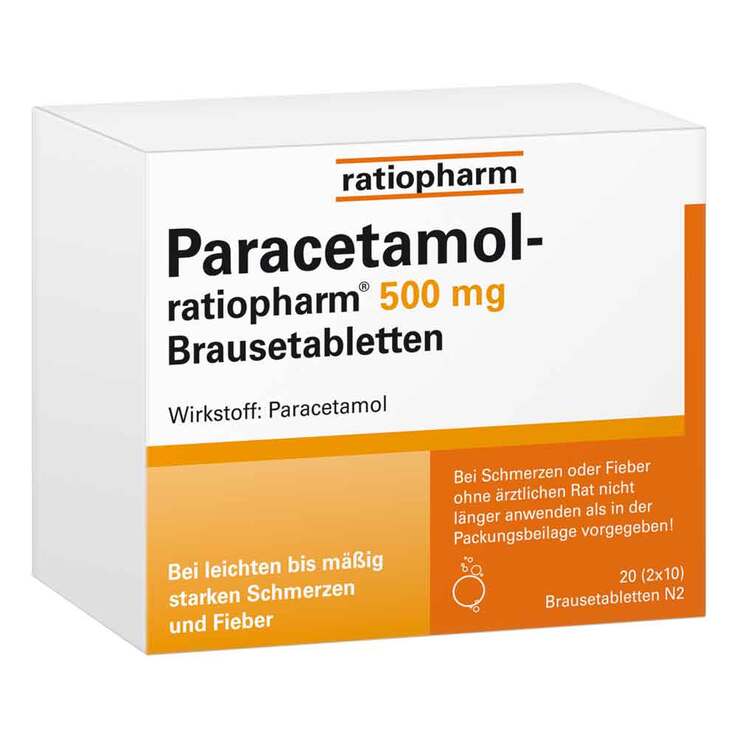 Paracetamol ratiopharm 500 mg Brausetabletten, 20 St