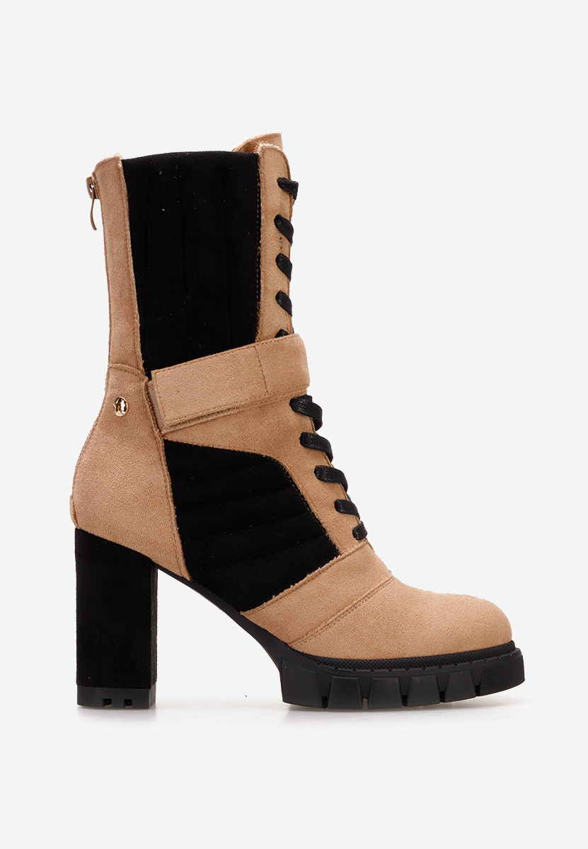 Bottes à talon carré kaki Kallava