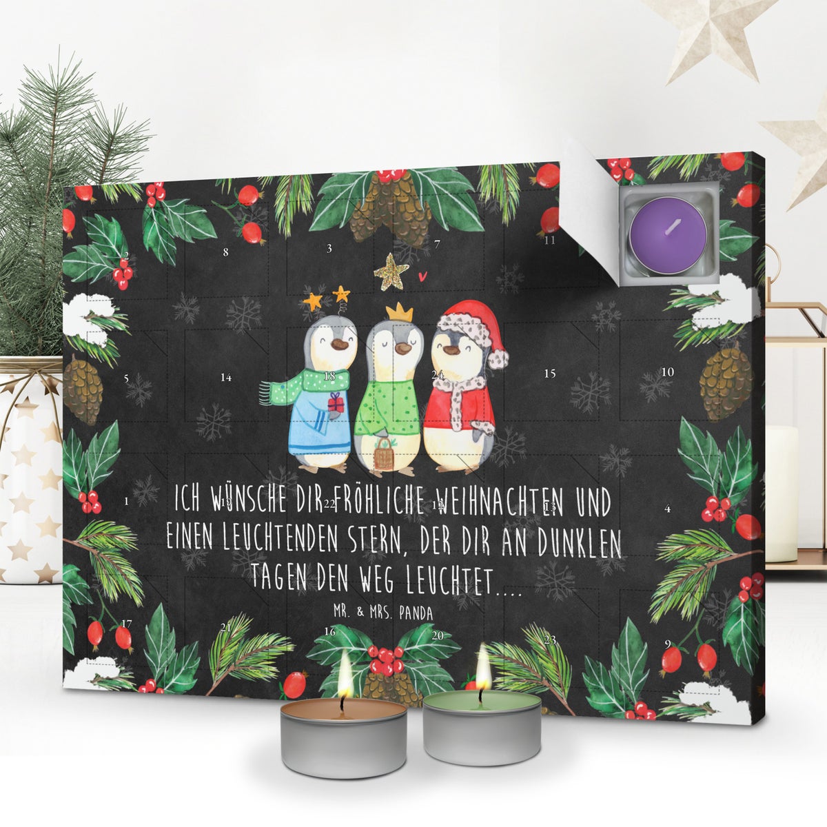 Mr. & Mrs. Panda Geurkaars Adventskalender Wintertijd Driekoningen - Zwart