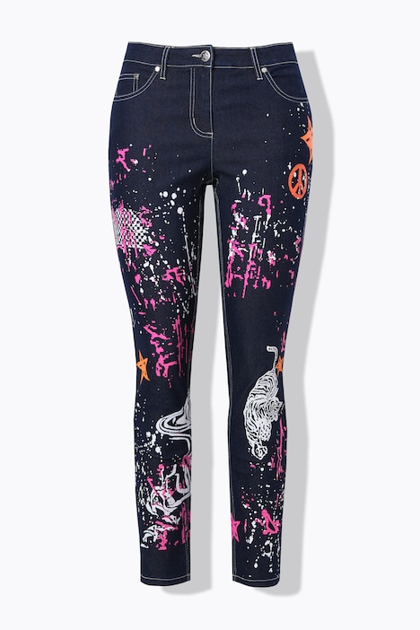 Jeans, Slim Fit, Print-Mix, 5-Pocket