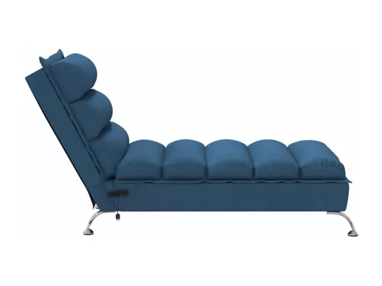 Chaise longue de massage avec coussins bleu tissu