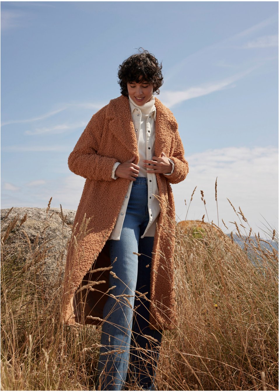 Manteau en maille peluche