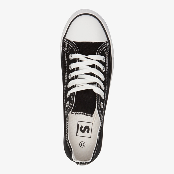 Lage canvas dames sneakers zwart