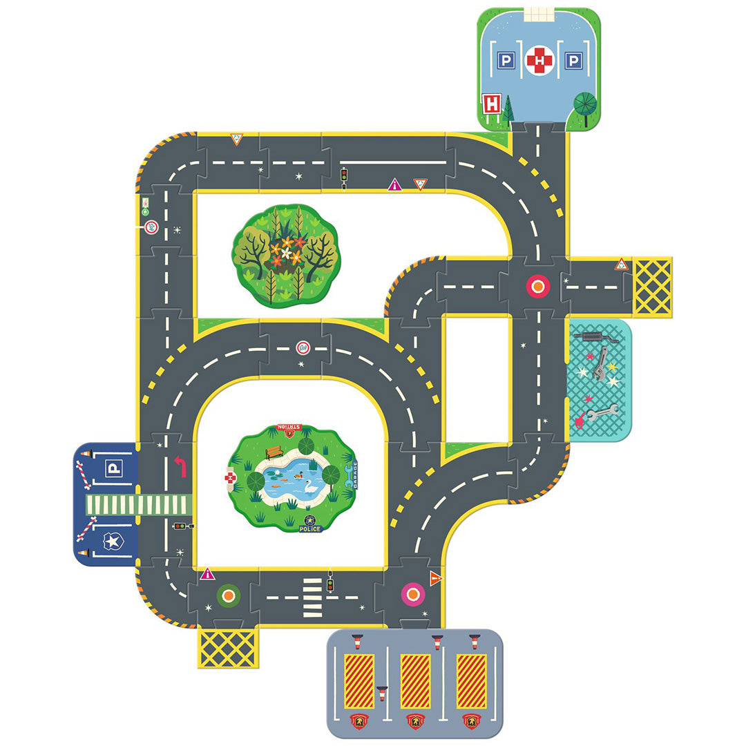 djeco crazy motors vloerpuzzel puzzl'up city giant - 33st